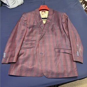 Men's Plaid Blazer - Red and Black